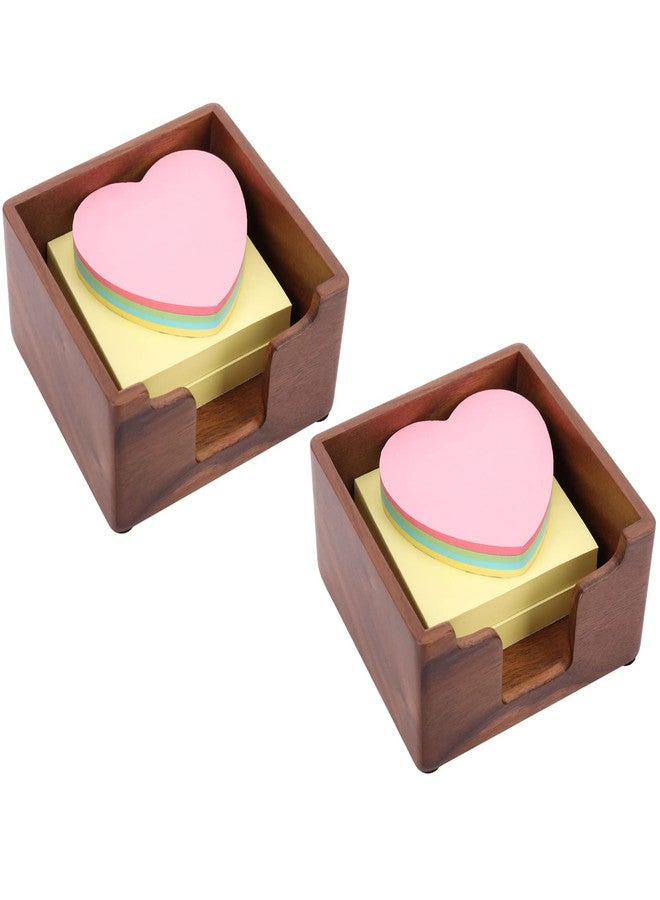 Bamber Sticky Note Holder Cute for Desk Walnut Wood Notepad Holder Organizer for Office School Home, Pack of 2 - Image 1