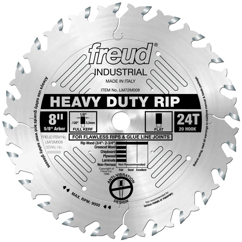 Freud LM72M008: 8" x 24T Heavy-Duty Rip Blade - Image 1