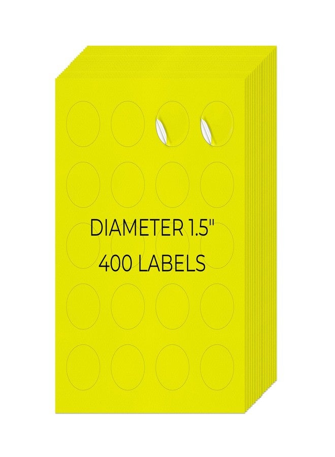 YIKIADA Address Round Labels 1.5" Removable Adhesive Neon Yellow 400 PCS - Image 1