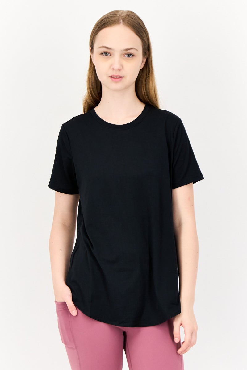 SKECHERS Women Sportswear Fit Short Sleeve Training T-Shirts, Black - Image 1
