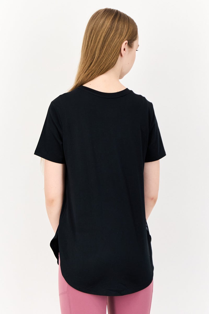 SKECHERS Women Sportswear Fit Short Sleeve Training T-Shirts, Black - Image 2