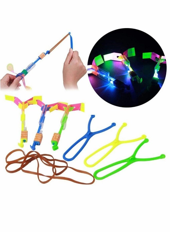 Flying Helicopter Toy with LED Lights, Rocket Slingshot Fun for Kids, Glow in the Dark Party Supplies, Outdoor Educational Games, Perfect Birthday Gifts (10pcs)  - Image 2