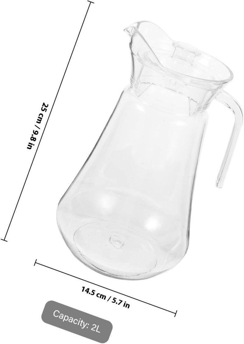 FAVOMOTO 2l Juice Pitcher and Cold Water Jug, Acrylic Beverage Container with Removable Lid, Drink Dispenser for Lemonade, Orange Juice, and Milk Storage - Image 2
