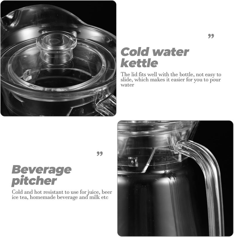 FAVOMOTO 2l Juice Pitcher and Cold Water Jug, Acrylic Beverage Container with Removable Lid, Drink Dispenser for Lemonade, Orange Juice, and Milk Storage - Image 3