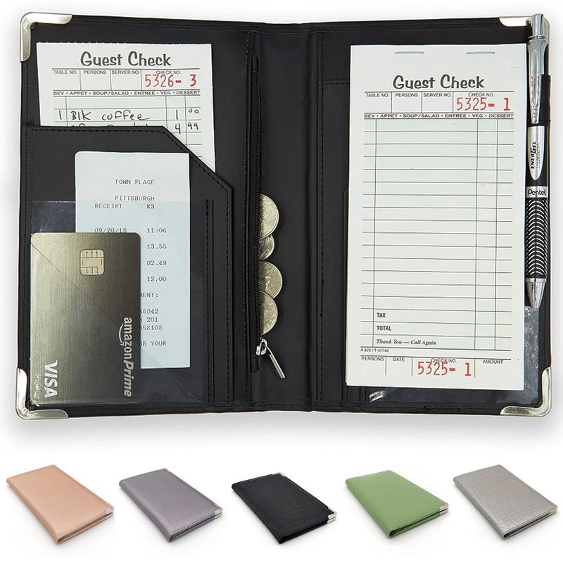 Brinero Professional Server Book for Waitress, Dual Core Deluxe Server Book Organizer for a Sturdy Surface, Metal Corners, Server Book - Waitress Book Organizer - Server Books for Waitress - Image 1