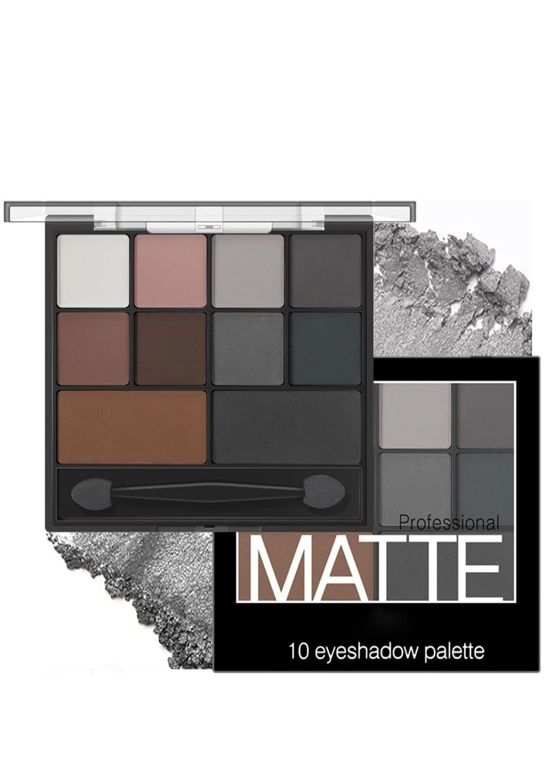 Y&D Eyeshadow Palette, Matte Eye Shadow Pallets for Women Long Lasting, Professional Highly Pigmented Black Makeup Waterproof With Dual-Ended Applicator Brush - Image 1