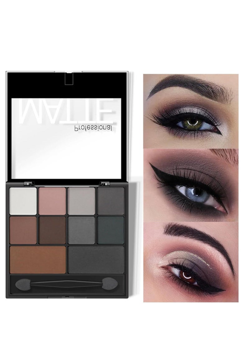 Y&D Eyeshadow Palette, Matte Eye Shadow Pallets for Women Long Lasting, Professional Highly Pigmented Black Makeup Waterproof With Dual-Ended Applicator Brush - Image 4
