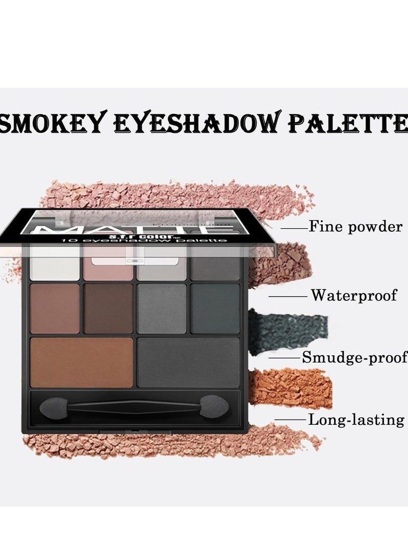 Y&D Eyeshadow Palette, Matte Eye Shadow Pallets for Women Long Lasting, Professional Highly Pigmented Black Makeup Waterproof With Dual-Ended Applicator Brush - Image 3