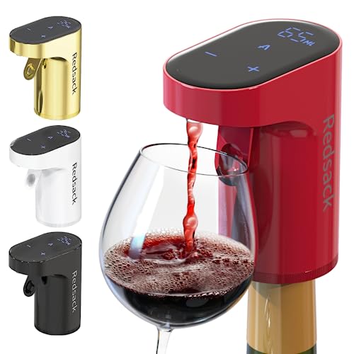 REDSACK Wine Aerator – Electric Quantified Wine Pourer – Compact Wine Aerator Pourer with Adjustable Dispensing - Auto Drink Pourer for All Bottle Sizes – Easy to Use and Intuitive Design - Image 2