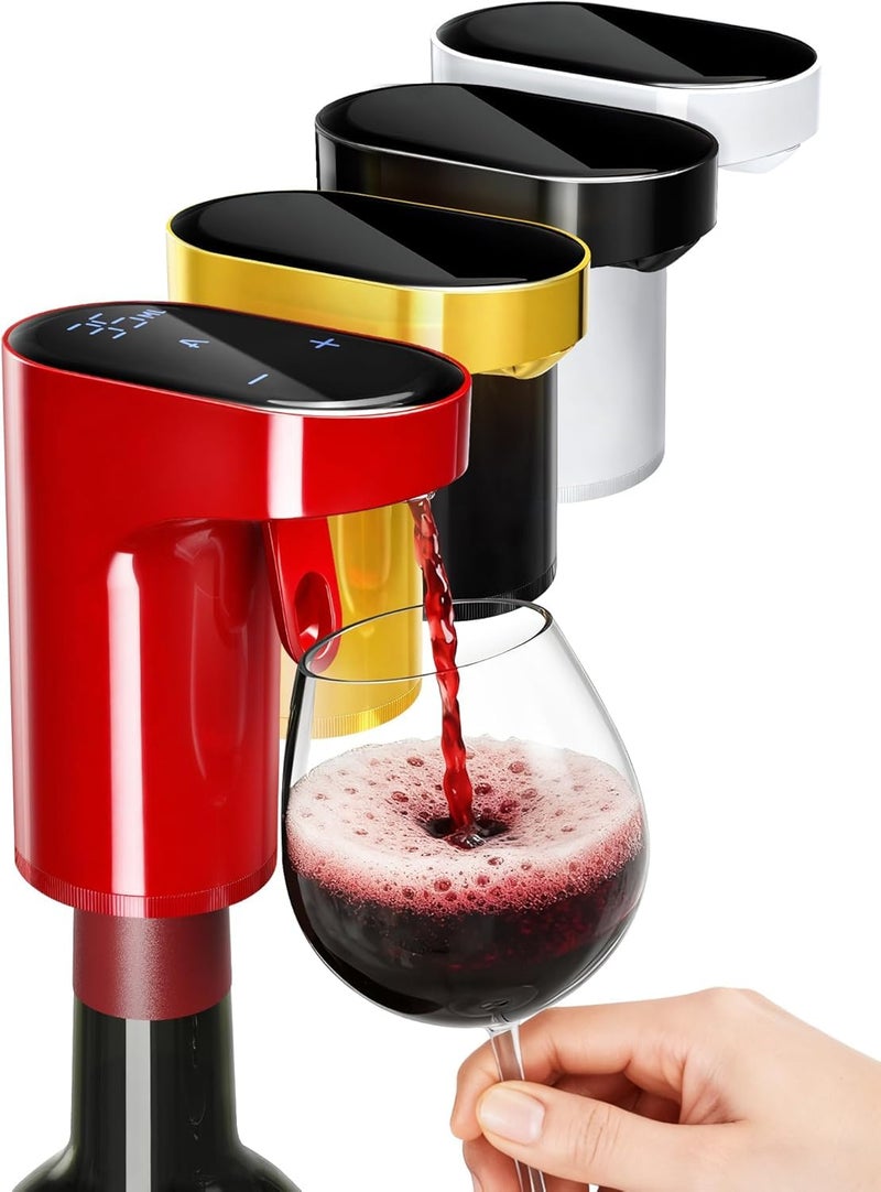 REDSACK Wine Aerator – Electric Quantified Wine Pourer – Compact Wine Aerator Pourer with Adjustable Dispensing - Auto Drink Pourer for All Bottle Sizes – Easy to Use and Intuitive Design - Image 1