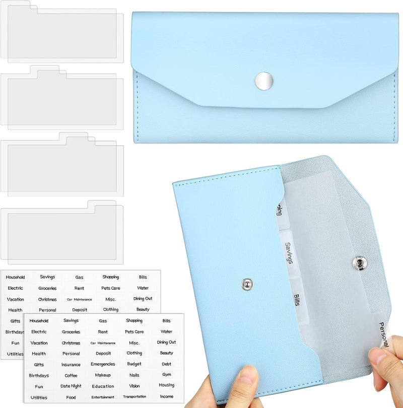 Frienda 11 Pieces Cash Envelope Wallet PU Leather Reusable Budget Envelope Cash Dividers for Wallets Bill Planner - Image 2