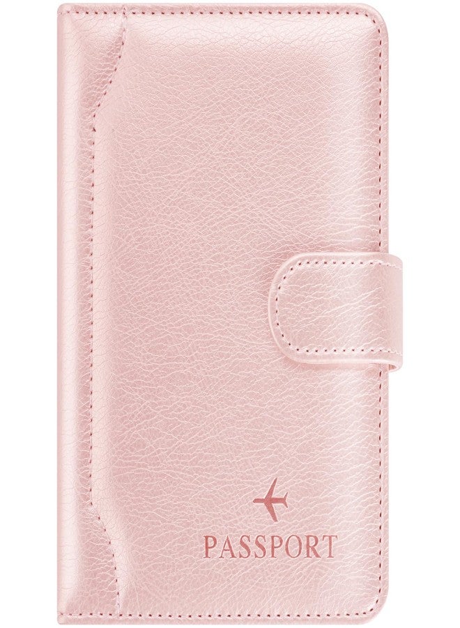 Herain Passport Holder & Case - Family Travel Combo With Passport & Vaccine Card Holder, D-magnetic clasp-rose gold, Magnetic Clasp - Image 1