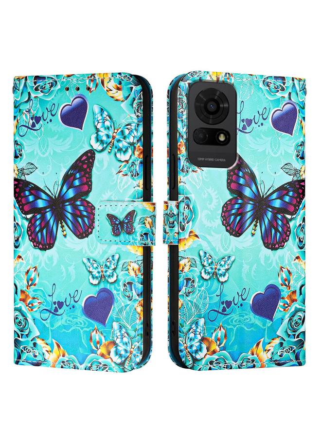 erorex Case For TCL 50 LE 5G Colored Drawing Pattern Plain Weave Leather Phone Case  - Image 2