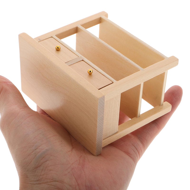 1 12 Scale Wooden Dollhouse Accessories Storage Shelf And Collectors Home Decor - Image 5