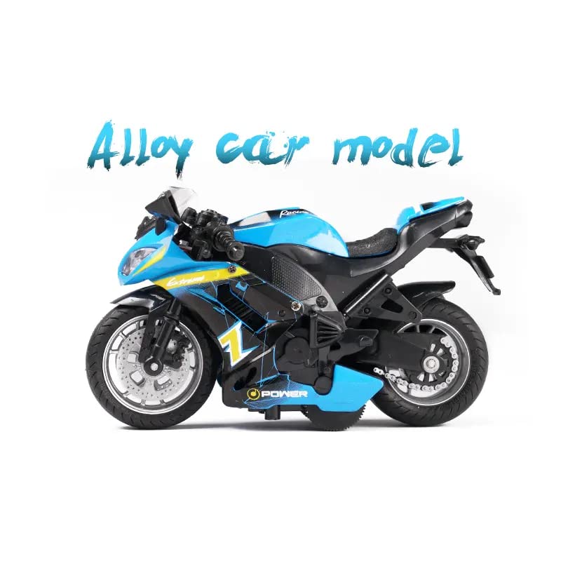 PLUSPOINT Diecast Motorcycle Toy Bike 1/10 Scale Model Vehicles Alloy Simulation Super Bike Also for Car Dashboard Adult Alloy Motorbike Toy Simulation Model Vehicle Toy Street Machine Kids Gift - Image 3