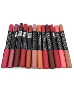 Mn Cosmetics Makeup Matte Kiss Proof lipstick, Set of 12 pieces with sharpene