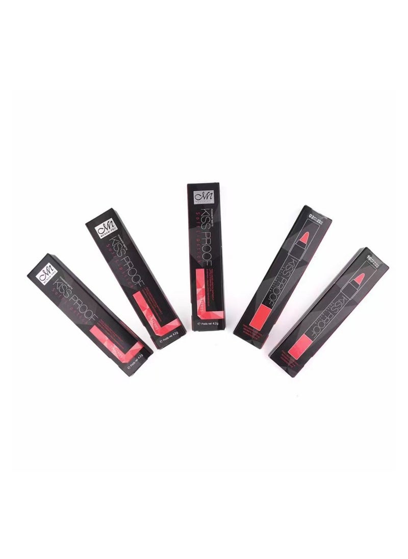 Mn MENOW - Mn Cosmetics Makeup Matte Kiss Proof lipstick, Set of 12 pieces with sharpene - Image 1