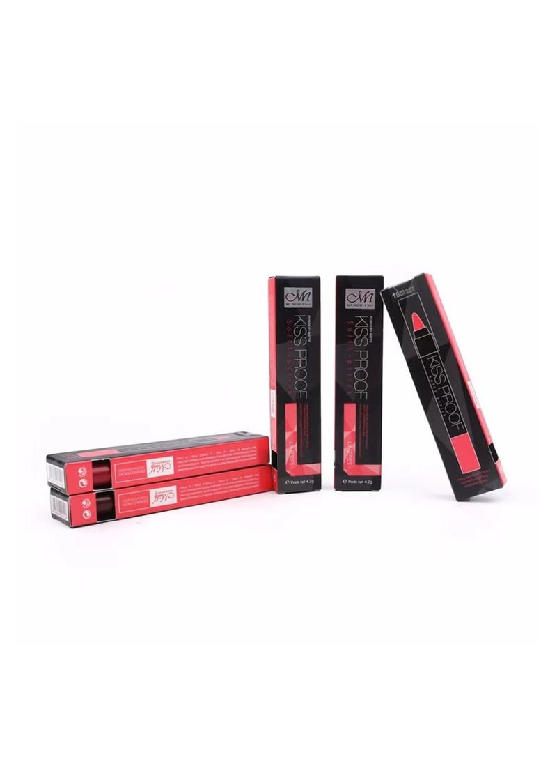 Mn MENOW - Mn Cosmetics Makeup Matte Kiss Proof lipstick, Set of 12 pieces with sharpene - Image 1