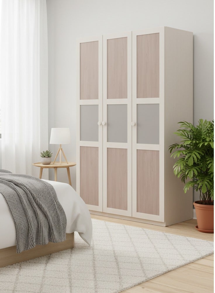 ROYALOAK Mustang 3 Door Wardrobe | HDF Construction | Classic Matte Finish | Modern Design | Durable & Long-lasting | Freestanding Design | Cupboard | Wardrobe for Clothes - Image 1