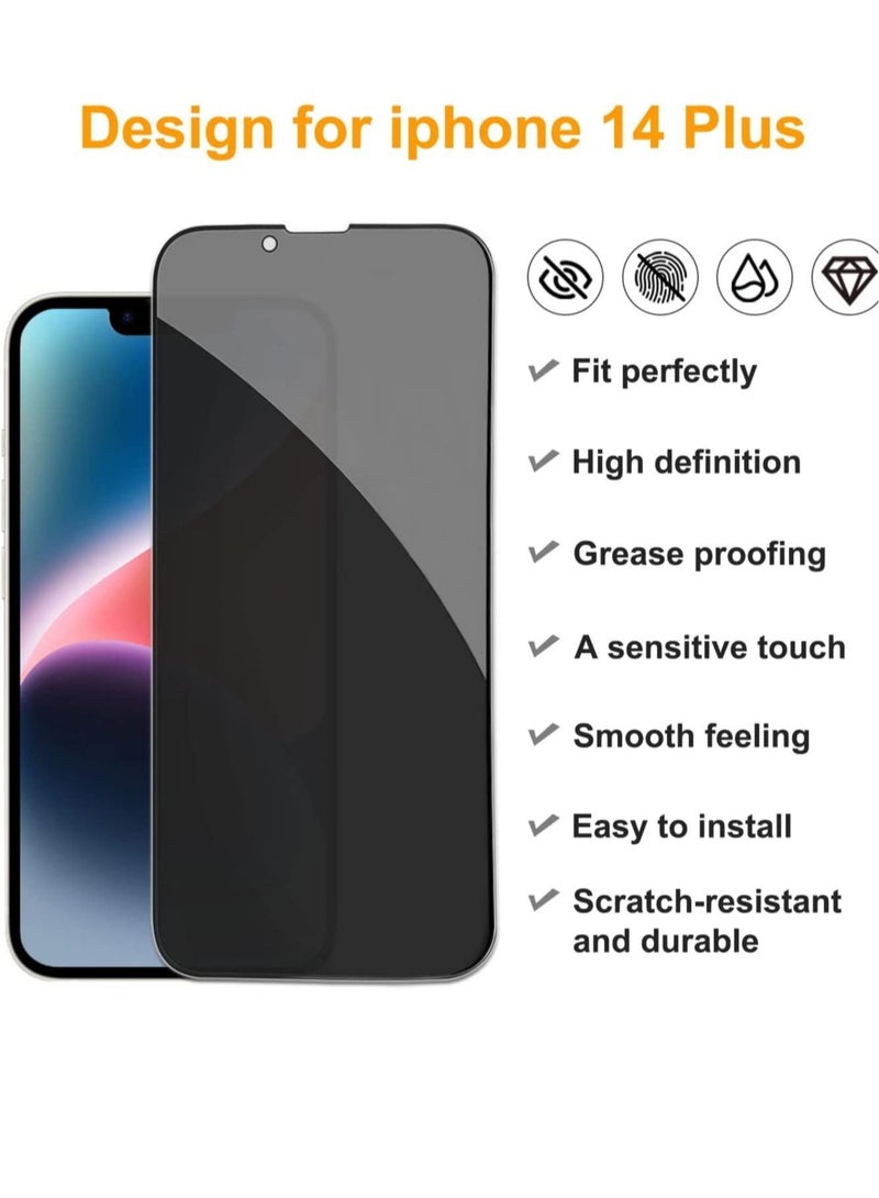 ELTRAZONE [2+2 Pack] iPhone 14 Plus Privacy Screen Protector with 3219460258Camera Lens Protector Full Coverage Anti-Spy Tempered Glass Film 9H Hardness Upgrade Edge Protection Easy Installation Bubble Free Spe - Image 2