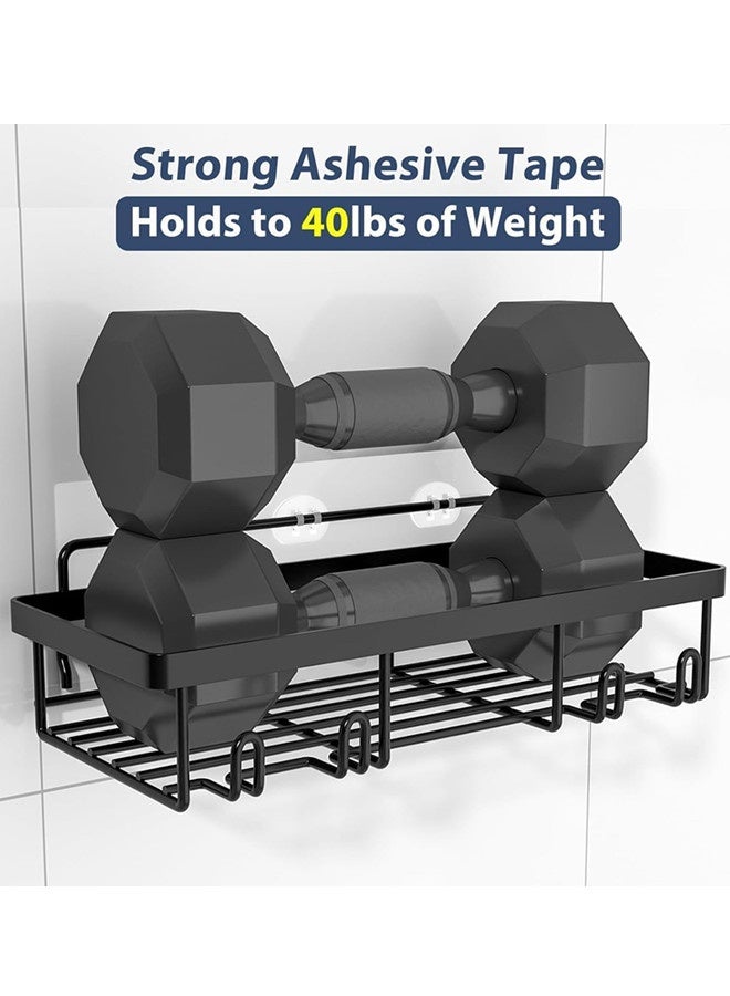 حامل الدش ذو الخمس حزم، منظم الحمام اللاصق، رفوف الدش الذاتية اللاصقة المقاومة للصدأ لخزن الحمام، منظم الحمام من الفولاذ المقاوم للصدأ مع خطاطيف، رف الحمام - Image 3