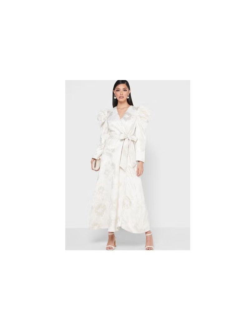 انوتا فستان ملفوف بأكمام منتفخة - Image 2