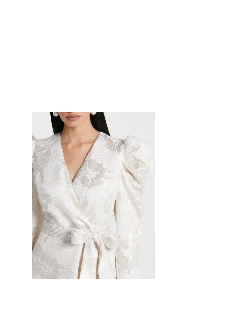 انوتا فستان ملفوف بأكمام منتفخة - Image 3