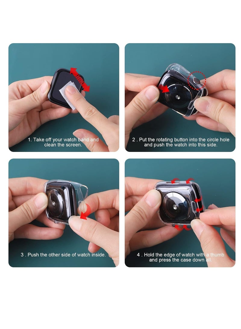 for Apple Watch Series 7 Screen Protector Case 45mm Accessories, Shockproof iWatch Soft TPU Bumper Cover for Men Women Clear - Image 3