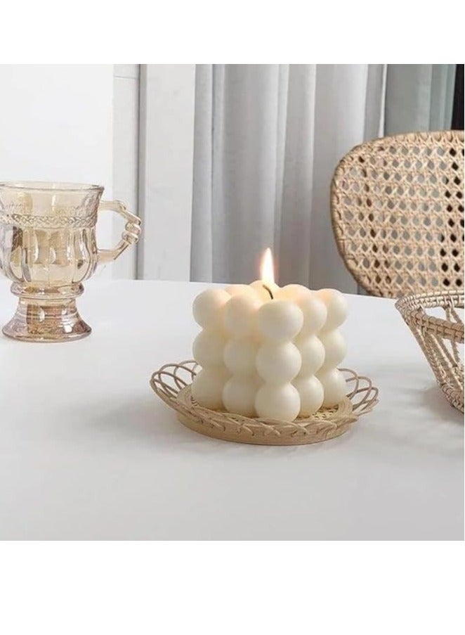 2 Pcs Bubble Candle Bubble Candles Color White Home Decoration Bright Candle Trendy Candles Handmade Cube Candle for Bedroom Bathroom Decorations Aesthetic Abstract Decor Set - Image 1