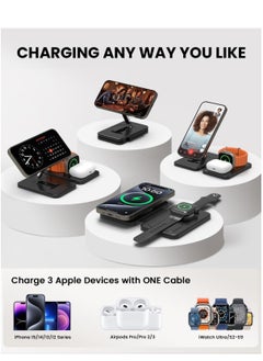 XICEN 3 in 1 Wireless Magnetic Charger Charging Station for iPhone 15/14/13/12/Pro Max/mini and Apple Watch Ultra-2  - Image 3