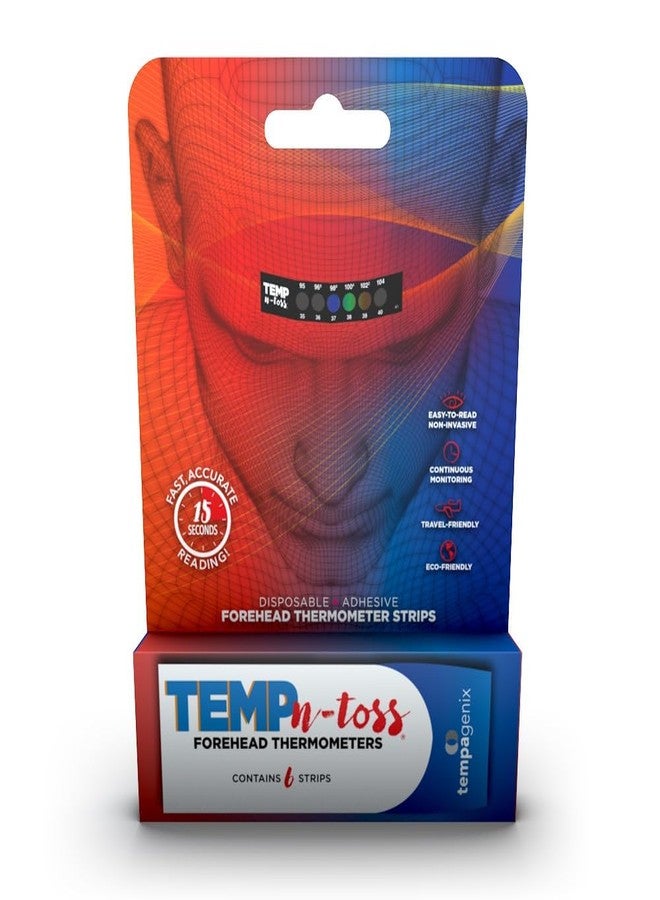 TEMPN-TOSS Fast Reading Disposable Forehead Thermometer Strips - Temp-N-Toss for Accurate & Hygienic Adult Temperature Measurement (6) - Image 1
