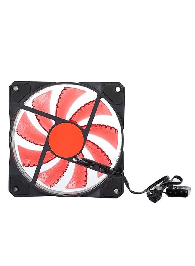 15 مروحة تبريد حاسوب LED حمراء 120 مم 1200 دورة في الدقيقة صامتة وسادة تبريد حاسوب - Image 1