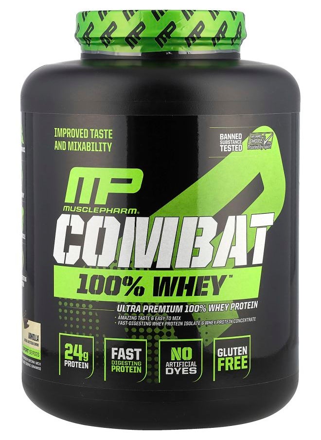 MusclePharm - Combat 100% Whey™ Protein Vanilla 5 lbs (2240 g) - Image 1