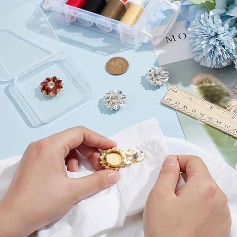 Rhinestone on Covers, on Covers for Women Blouses, Detachable Shirt on Clips ons Jewelry, Crystal Fancy ons for Clothing Decorative ons for Crafting, DIY (24PCS) F - Image 3