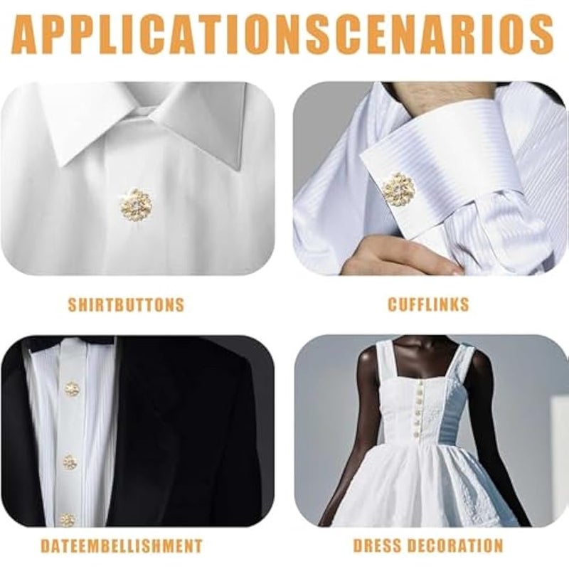 Rhinestone on Covers, on Covers for Women Blouses, Detachable Shirt on Clips ons Jewelry, Crystal Fancy ons for Clothing Decorative ons for Crafting, DIY (24PCS) F - Image 4