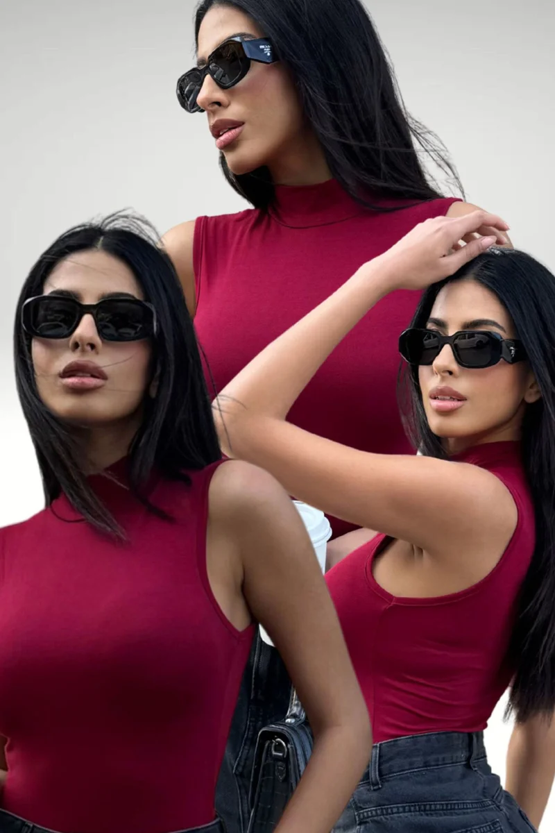 بيبانتولون BIPANTOLON Women's 3-Pack Ribbed Half Turtleneck Bodysuits