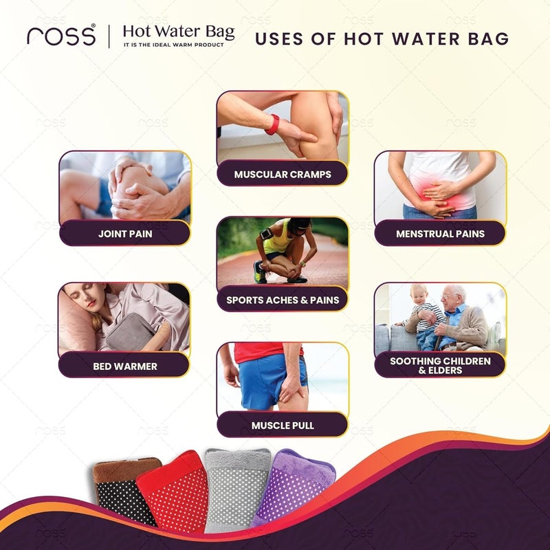 ROSS Electric Hot Water Bag & Heating Pad – Pain Relief Solution with Hand Warmer Pockets, Soft Fabric, Fast Heating, Ideal for Back Pain, Cramps & Winter Comfort (Multicolour) - Image 5