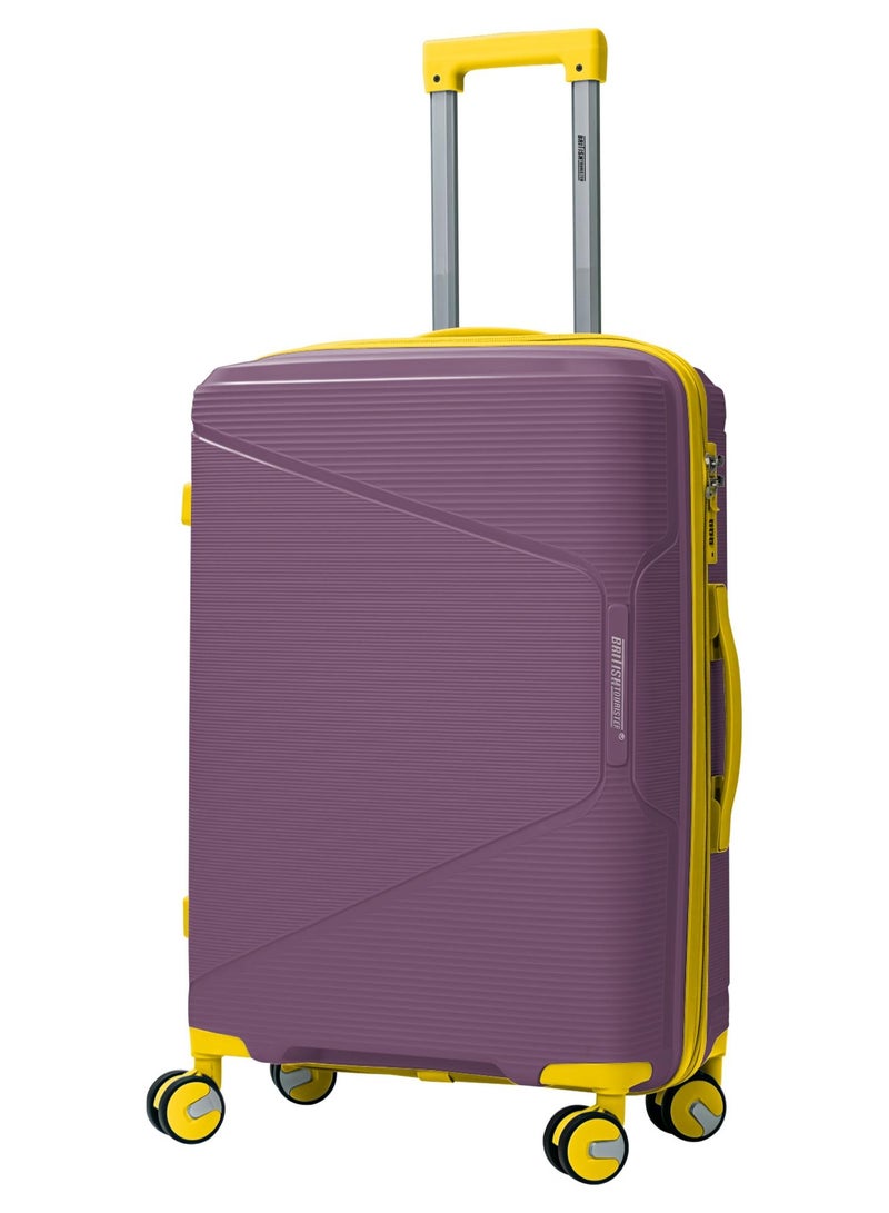 السياحية البريطانية عربة أمتعة كبيرة من مادة البولي بروبيلين مقاس 28 بوصة باللون الأرجواني - Image 1