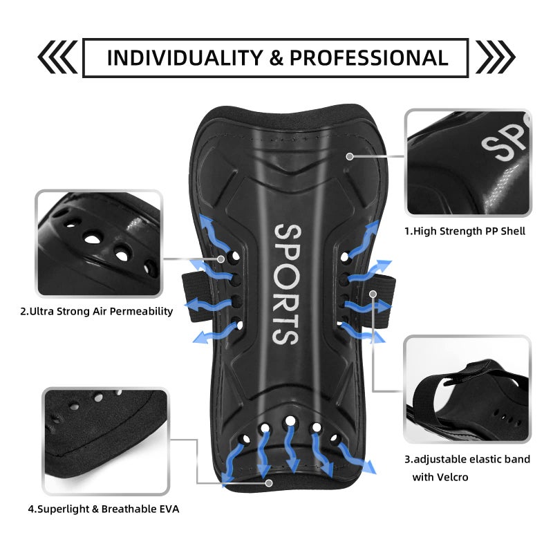 AITUSI Soccer Shin Guards for Kids Youth, Shin Pads and Long Soccer Socks for 3-15 Years Old Boys Girls Toddler Children Teenagers, Soccer Equipment for Football Games - Image 2
