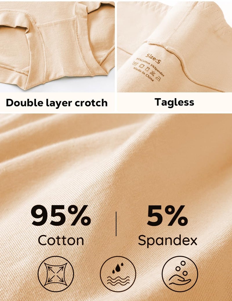 ALLBASE womens Cotton Underwear Ladies High Waisted Full Coverage Stretch Postpartum Panties Pack of 5 - Image 4