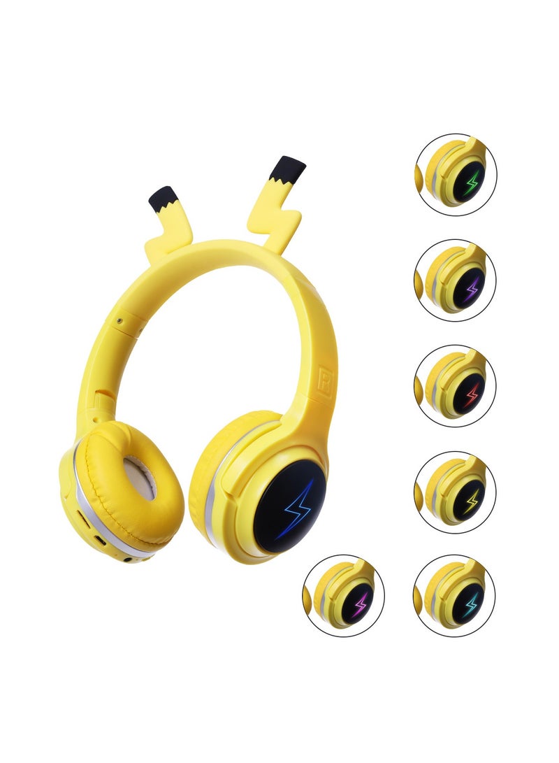 general Cartoon luminous headband bluetooth headset wireless music headset cute shape students children special long life with microphone headset - Image 1