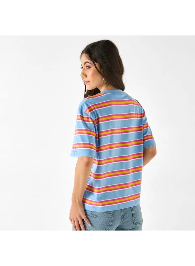 Lee Cooper Lee Cooper Striped Crew Neck T-shirt with Short Sleeves