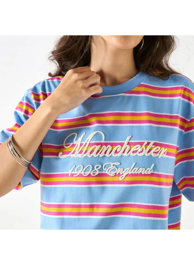 Lee Cooper Lee Cooper Striped Crew Neck T-shirt with Short Sleeves