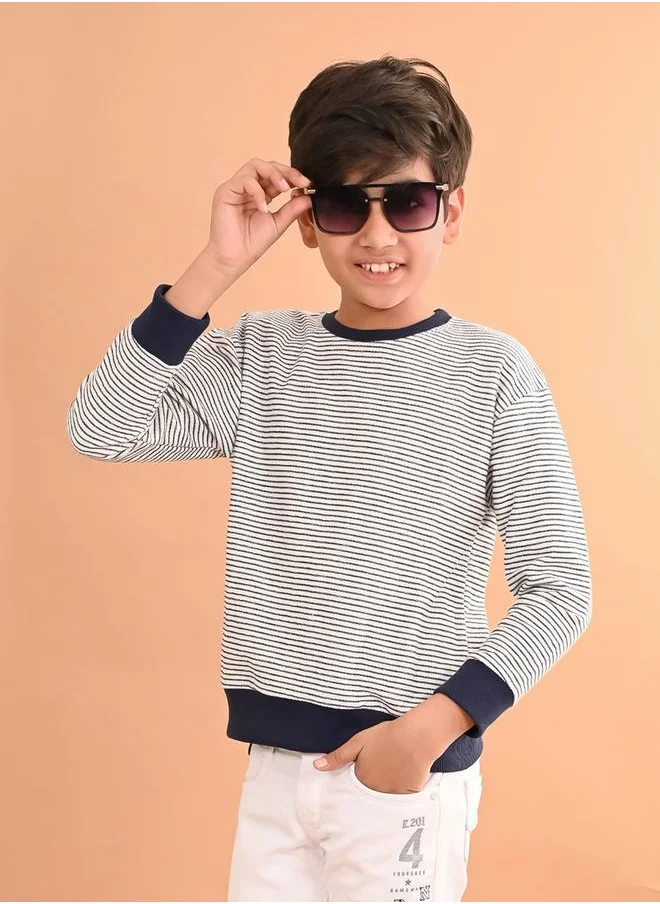 LILPICKS Striped Round Neck Sweatshirt