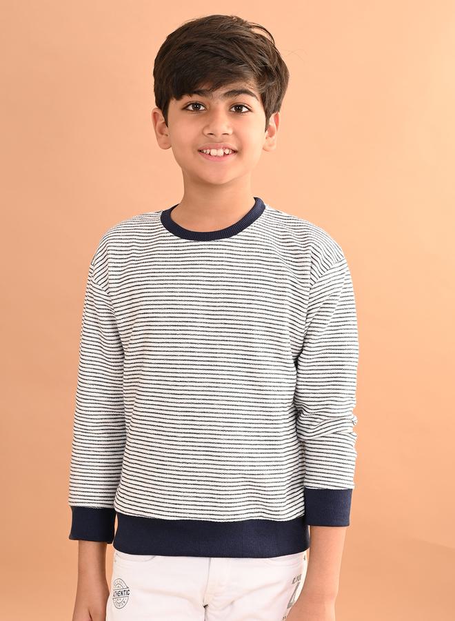 ليل بيكس سويت شيرت مخطط بياقة دائرية - Image 3