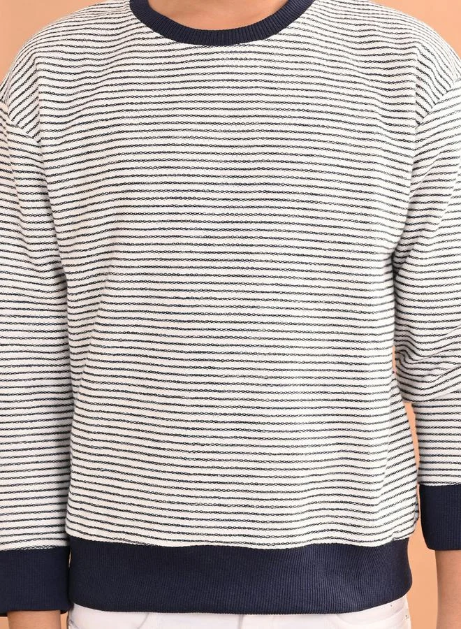 LILPICKS Striped Round Neck Sweatshirt by Styli