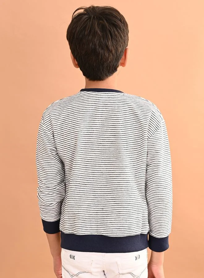 LILPICKS Striped Round Neck Sweatshirt by Styli