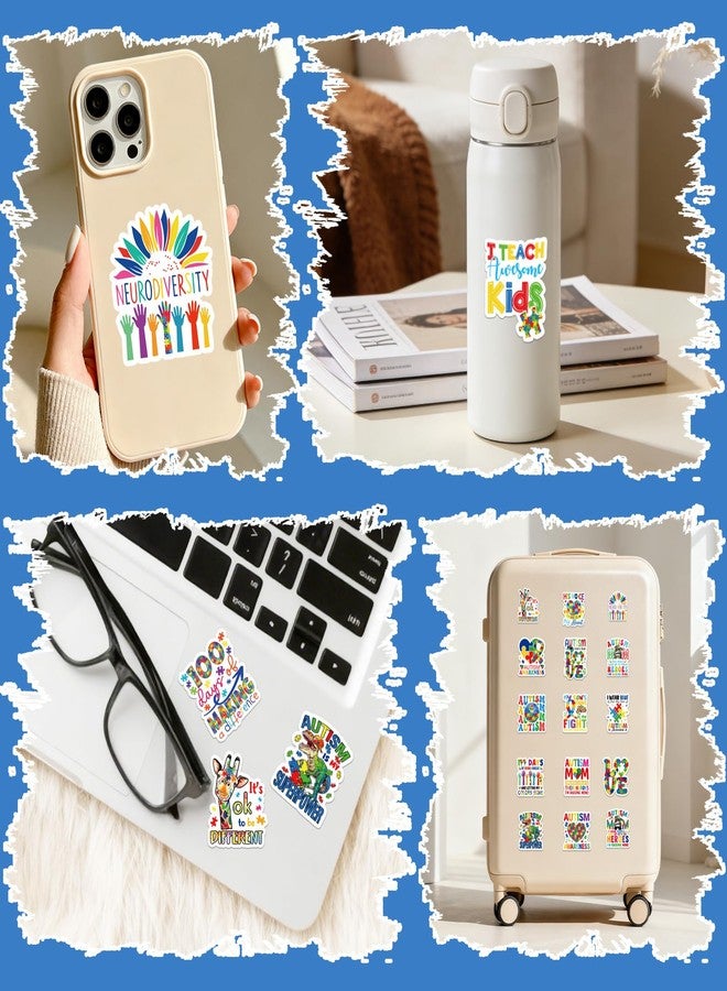 Eclazul Autism Awareness Stickers Stuff - 50 Pcs Cute Acceptance Month Gifts for Autistic Kids Teacher Classroom Decals Decorations Accessories Bulk for Book Keyboard Journaling Water Bottle Planner - Image 3