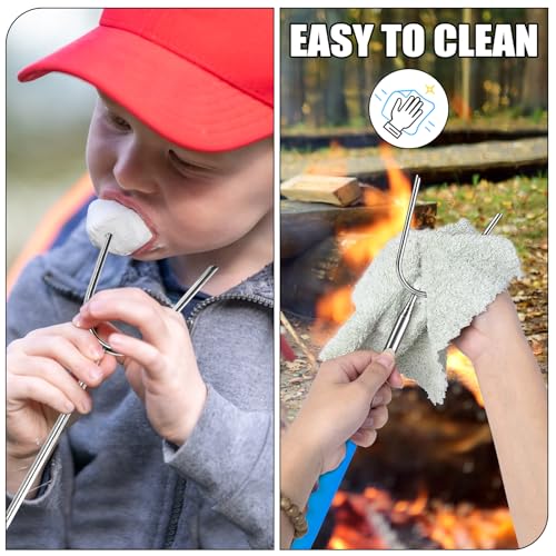 Briout Marshmallow Roasting Sticks 12 Colors Extra Long 45'' Stainless Telescoping Hot Dog Smores Skewers Kids Safe Barbecue Forks for Campfire, Bonfire and Grill(12 Count) - Image 4