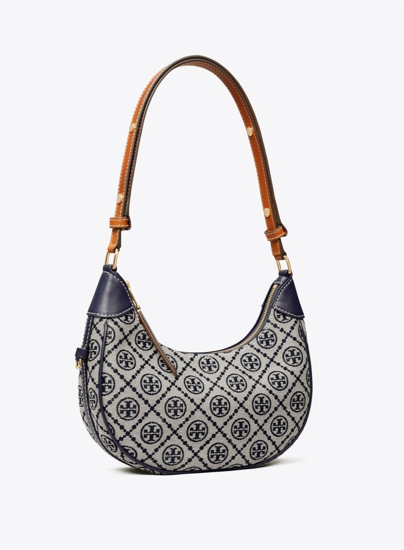 Burch Tory Burch Logo Print Leather Crescent Bag Tote Shoulder Bag - Image 1